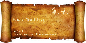 Haas Ancilla névjegykártya